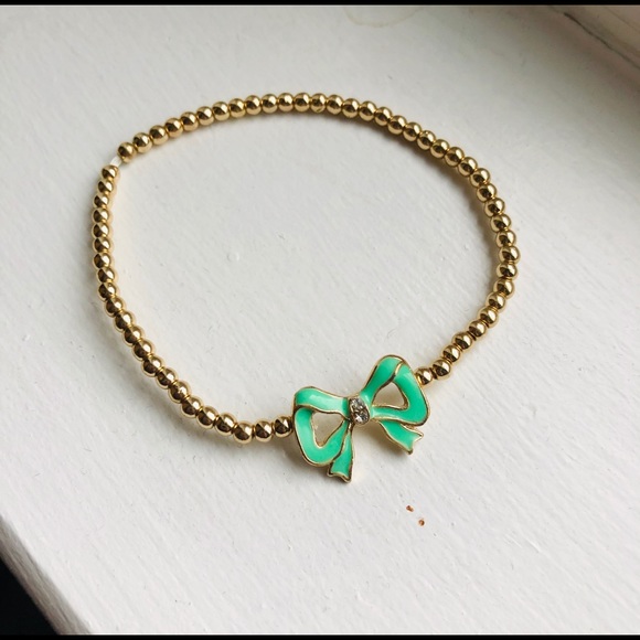 3/$10 Charming Charlie Simple Mint Bow Bracelet - Picture 1 of 2